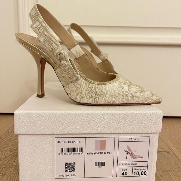 Dior Shoes - J'Adior two-tone embroidered cotton ribbon